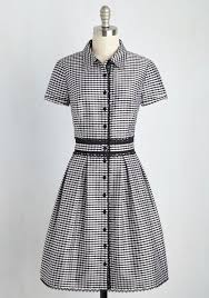 Black And White Gingham Shirt Dress Live Long And Proper Dress Donning This Gingham Shirt Dress By Adrianna Papell Will Inspire You To Mod Cloth Dresses Retro Vintage Dresses Casual Day Dresses
