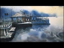 Watercolor Painting Of Sea And Boats Without Drawing Watercolor Tips Tricks By Prashant Sarkar Youtube Boat Painting Watercolor Tips Watercolor Canvas
