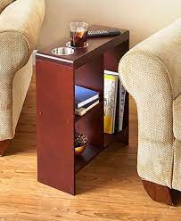 Two jumbo cup holders are built into the tabletop to hold a couple of beverages without fear of spilling. Slim End Tables With Drink Holders In 2021 Home Decor End Tables Furniture