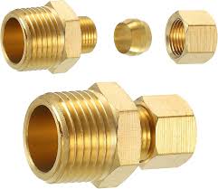 uxcell 2Pcs Brass Pipe Fitting, 5/16" OD x 1/2" NPT Male ...