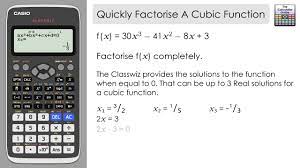Firstly, you should realise that not all cubics actually do factorise nicely! Quickly Factorise A Cubic Equation Casio Classwiz Fx 991ex Fx 570ex Factorize Cubic Youtube