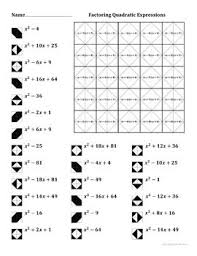 Factoring Quadratic Expressions Color Worksheet 3 Quadratics Quadratic Equation Quadratic Equations Activities