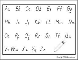 handwriting chart manuscript letters alphabet abcteach