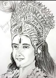Sourabh Raaj Jain as Lord Krishna 💛 Drawn by me😊 #myartchallenge  #painting #pencilart