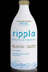 Ripple has two separate parts. Unsweetened Original Dairy Free Plant Based Milk Ripple Foods