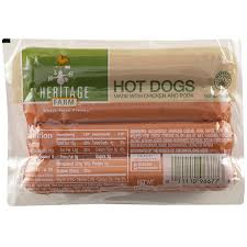 The hot dog is a cooked sausage, traditionally grilled or steamed and served in a partially sliced bun. Heritage Farm Hot Dogs 12 Oz Kroger