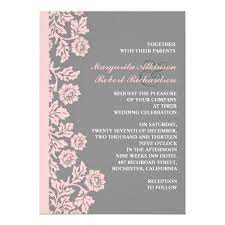 Gray Clean Elegant Background And Pink Flourishes Pretty Wedding Invitations Pretty Wedding Invitations Wedding Invitations Classic Wedding Invitations