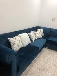 كنب كنب مخملي ازرق