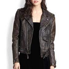 Women S Cafe Racer Moto Biker Distressed Brown Vintage Leather Jacket Distressed Leather Jacket Leather Jacket Brown Leather Jacket