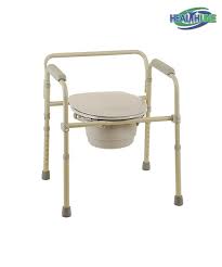 Commode Chair Folding Bedside Commode Seat W Splash Guard Healthline Trading