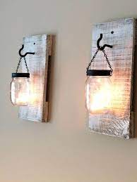 Diy mason jar wall sconces. Wooden Pallet And Mason Jar Lamps Diy Lamp Wall Lights Diy Mason Jar Lamp