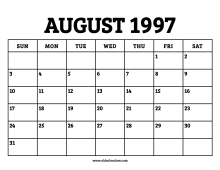 Maybe you would like to learn more about one of these? August 1997 Calendar Printable Old Calendars