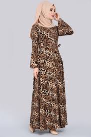 Volan Kol Elbise Tkm2567 Leopar Maksi Elbiseler Elbise Elbise Modelleri