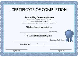 Sample Certificate Of Completion Certificate Of Completion Certificate Of Completion Template Free Printable Certificate Templates