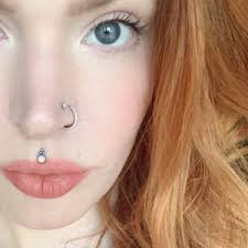 White Opal Beaded Push Fit Threadless Implant Titanium Flatback 20g, 18g,  16g, 14g