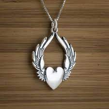 Flying Heart Pendant Sterling Silver By Littledevildesigns Wing Jewelry Angel Wings Jewelry Turquoise Heart