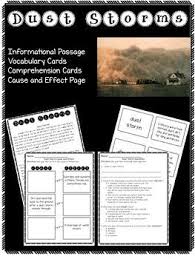 Dust Storms Informational Passage With Comprehension Questions Comprehension Questions Comprehension Vocabulary Cards