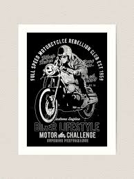 Shop for motorcycle wall art from the world's greatest living artists. Motorcycle Free Rider Motor Lifestyle Motorist Biker Art Print By Mdam Redbubble