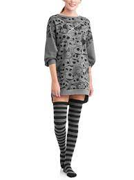 Long sleeve sleepshirt has ribbed cuffs and hem, featuring jack skellington and sally print. The Nightmare Before Christmas Nightmare Before Christmas Nightshirt Set For Women Walmart Com Walmart Com