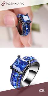 Black And White Spotted Gemstone Sapphire Gemstone Simulated Black Ring Black Rings Fabulous Rings Glass Jewelry