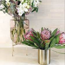 Kmart Australia On Instagram Such A Beautiful Shot How Great Does Our 15 Vase On A Stand And 3 Brass Finish Metal Pla Metal Planters Vase Pink Living Room