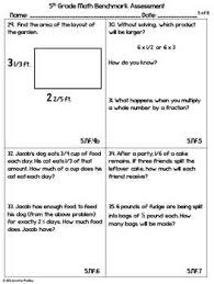 5th Grade Common Core Math Benchmark Assessment All Standards Math Benchmarks Common Core Math Standards Common Core Math