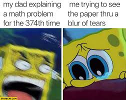 My Dad Explaining A Math Problem For The 374th Time Me Trying To See The Paper Thru A Blur Of Tears Starecat Com