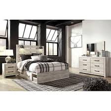 Nexera 400663 district 6 piece queen size bedroom set with 1 platform bed + headboard + 2 nightstands + 1 chest 5 drawers + 1 chest 4 drawers, in white melamine and matte white lacquer nexera 400663 model #: Signature Design By Ashley Cambeck 6 Piece Queen Bedroom Set