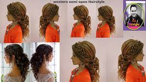 236 x 347 jpeg 14kb. Latest Western Open Hairstyle With Braid Hair Tutorial Latest Open Western Hairstyle For Engagement Youtube