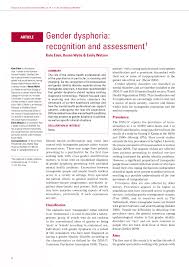 Pdf Gender Dysphoria Recognition And Assessment