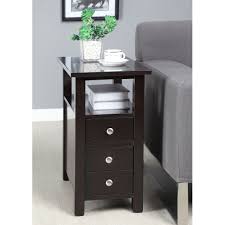 This Functional Side Table Has One Pull Out Drawers For Storage And One Cabinet Drawer For Storage Th End Tables With Drawers Sofa End Tables Chair Side Table