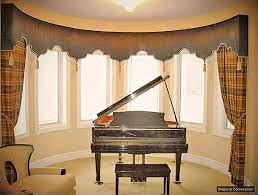 Love It Tartan My Fav With A Decorative Pelmet Cornice Design Unique Window Treatments Bow Window