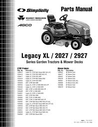 Check spelling or type a new query. Simplicity Legacy Xl 2927 Series Parts Manual Pdf Download Manualslib