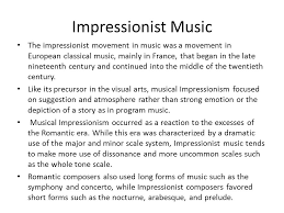 Most impressionist composers preferred composing music for the solo piano. Impressionism Expressionism And Neoclassicism Ppt Video Online Download