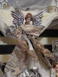 Silver Winged Christmas Angel At Petitti S Garden Center Silver Christmas Christmas Angels Silver Wings