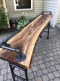 The beautiful thing about table bar is that their mission is so much bigger than just making cool furniture. Live Edge Black Walnut Sofa Bar Table Restaurant Counter Etsy