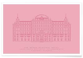 Oscar isaac and ethan hawke are shooting some night scenes at madách square in budapest. The Grand Budapest Hotel Pink Blueprint Poster Juniqe