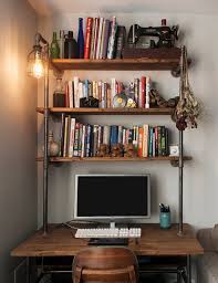 The student desk with shelves. Industrial Pipe Desk With Shelving Unit And Built In Lamp Etsy