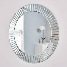 Round mirrors with gentle curved shapes can give the. Round Bevelled All Glass Mirror