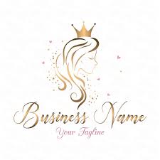Digital Custom Logo Design Hair Crown Beauty Logo Gold Girl Etsy Hair Logo Salon Logo Design Beauty Salon Logo