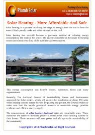 the solar heating auckland programme is trying to provide good value for money per kilo watt hour savings in the r solar heating solar water heating systems