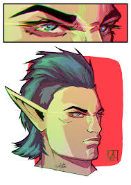 I drew my buddy's elven werewolf