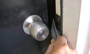 You can spray a little dry lubricant in the lock to free up the plug so you can open the door. 12 Ways To Open A Locked Bathroom Door