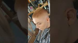 Bald fade with side parted hairstyle. Female Bald Fade Fire Youtube