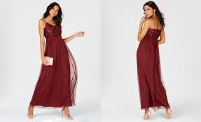Adrianna Papell Sequined Tulle Gown Dresses Women Macy S Burgundy Bridesmaid Dresses Sequin Bridesmaid Dresses Bridesmaid Dresses