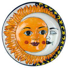 In this case, the sun and the moon is a mexican legend with a very old story about the creation of the two most important stars in the sky: Talavera Sun Moon Wall Hanging