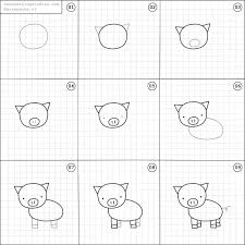 Learn How To Draw Fun Things With Easy Instructions Also Great For X2f To Do With Kids Twice A Week New Rando Easy Drawings Doodle Drawings Pig Drawing Easy
