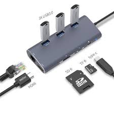 Usb Hub Usb C To Hdmi Rj45 Thunderbolt 3 Dock For Macbook Samsung Galaxy S10 Huawei Mate 20 P20 Pro Type C Usb 3 0 Hub Usb C 8in1 Gray 07 Usb Hub Hdmi Usb