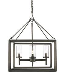Golden Lighting 2073 4 Gmt Smyth 4 Light 21 Inch Gunmetal Bronze Chandelier Ceiling Light In Clear Glass