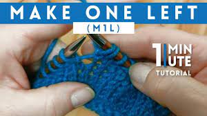 Easily learn how to increase in knitting by creating an this technique creates an invisible increase that slants to the left (\). Make One Left M1l Quick 1 Minute Knitting Tutorial Youtube